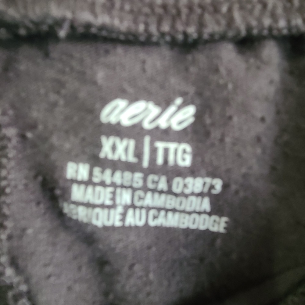 Aerie Jogger Pants Women XXL Gray Textured Harem Boho Crinkle High Rise Pockets - Picture 5 of 6